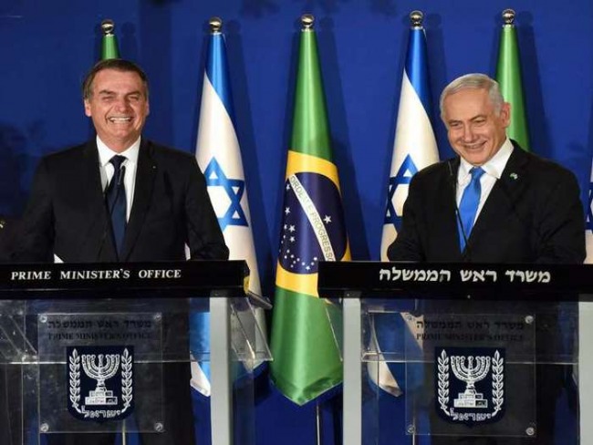 Bolsonaro e Netanyahu anunciam escritrio brasileiro em Jerusalm