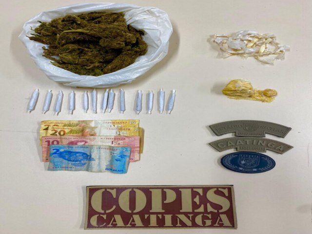 COPES prende jovem e apreende drogas em Inhapi