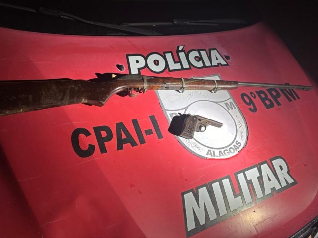 Homem de 39 anos  preso por porte ilegal de arma de fogo no Povoado Tanque em Pariconha