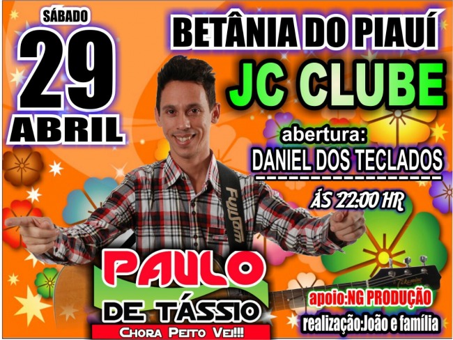 Vem ai mais uma grande festa no J. Coelho Clube em Betnia do Piau.