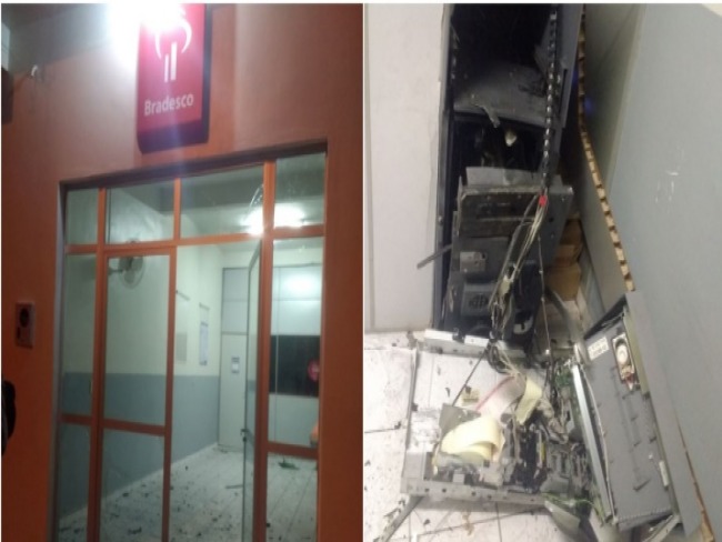 Bandidos explodem caixa eletrnico do banco Bradesco em Patos do Piau