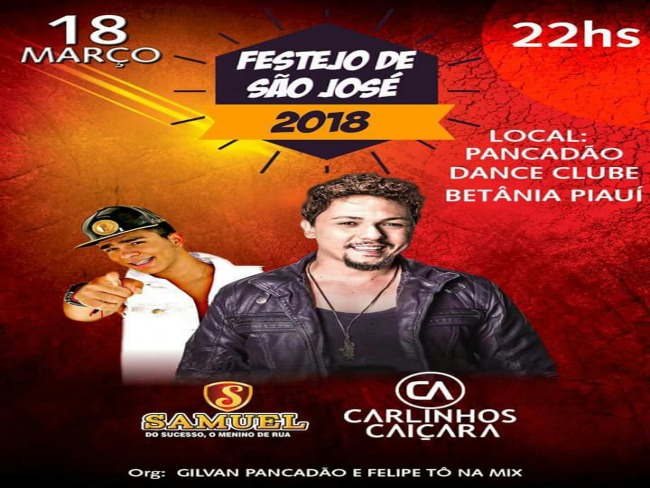 O Pancado Dance Club em Juazeiro Grande  Betnia do Piau apresenta Samuel do Sucesso  O Menino de Rua, e Carlinhos Caiara.