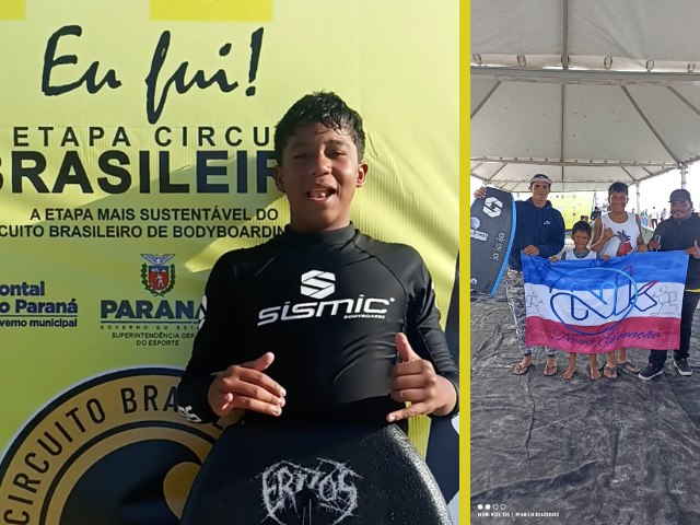 Bodyboarder de Aracruz encara mar agitado do Paraná e volta animado com experiência adquirida