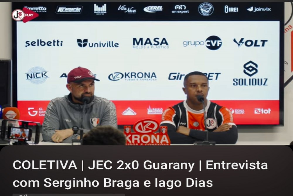 Coletiva de imprensa p�s vit�ria do JEC