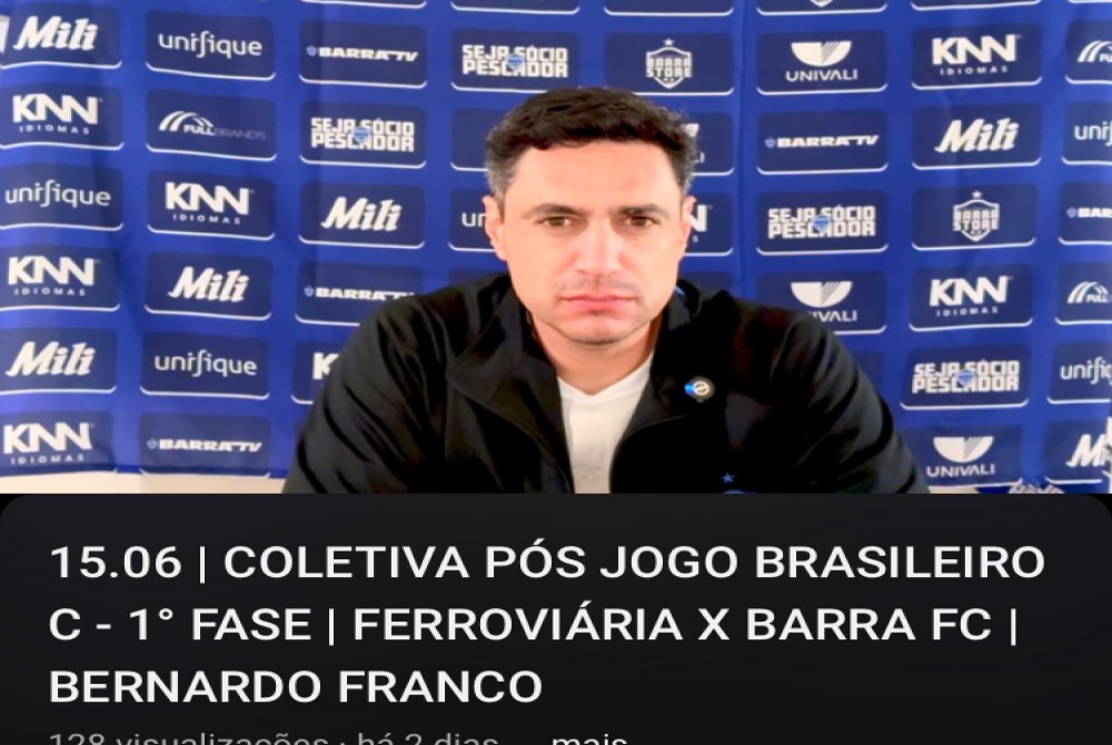 Coletiva p�s jogo Barra FC