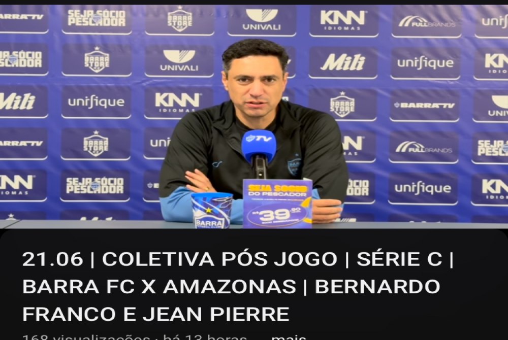 Coletiva completa p�s  jogo BARRA  X  AMAZONAS