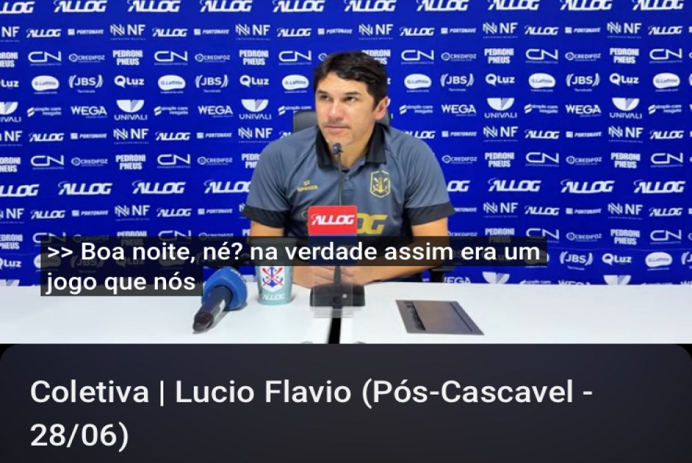 Técnico Lúcio Flávio, do Marcílio comenta jogo contra o Cascavel. Técnico Lúcio Flávio, do Marcílio comenta jogo contra o Cascavel.