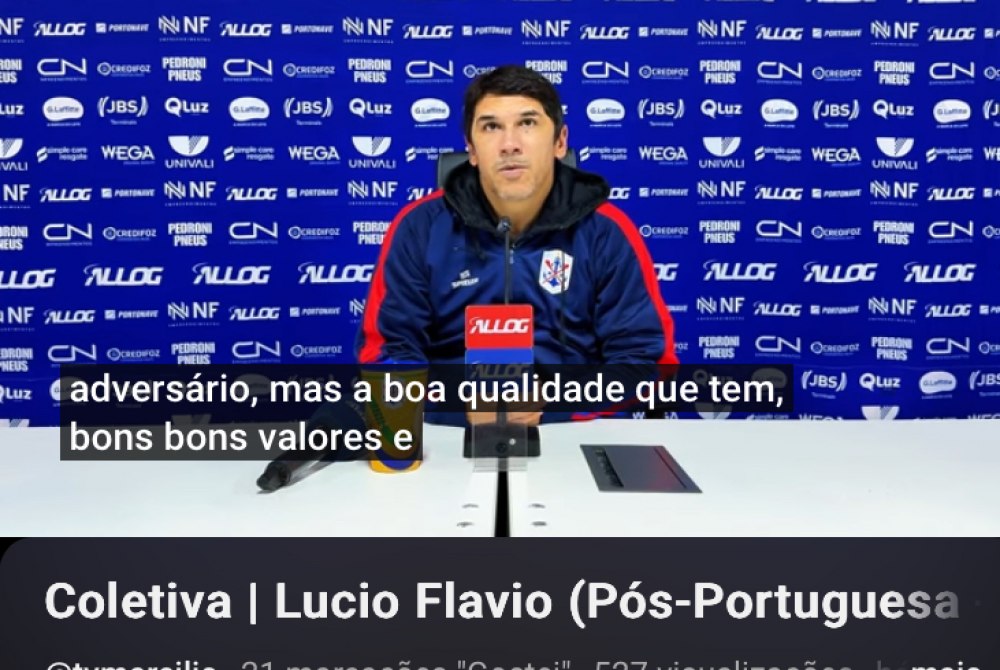 Coletiva com o treinador Lúcio Flávio Coletiva com o treinador Lúcio Flávio