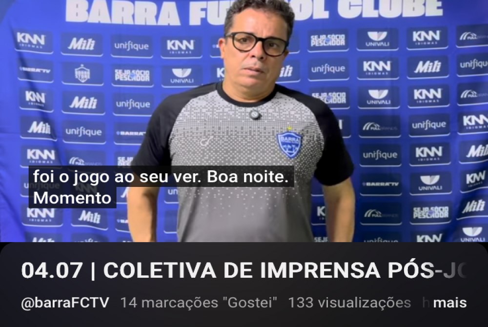 Barra FC  comenta Vit�ria!