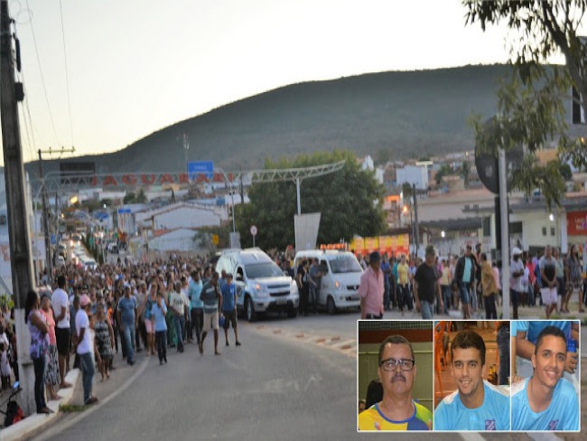 Populao de Jaguarari d o ltimo adeus as trs vtimas do acidente na BR 407