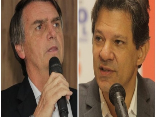 Na vspera da eleio, Ibope aponta Bolsonaro com 54% dos votos vlidos e Haddad, 46%