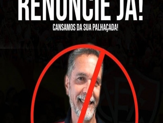 Torcida organizada do Vitria marca protesto para exigir renncia do presidente Ricardo David