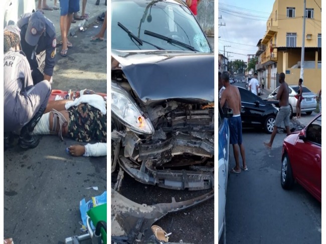 Trnsito de matar! Acidente com trs carros em Cajazeiras deixa mulher em estado grave 