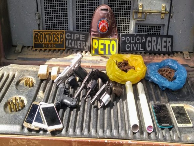 Armas, drogas e seis prises durante operao em Mara