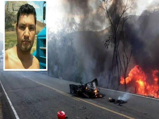 Motorista de Poes-BA morre carbonizado em grave acidente com caminho, motociclista tambm morreu