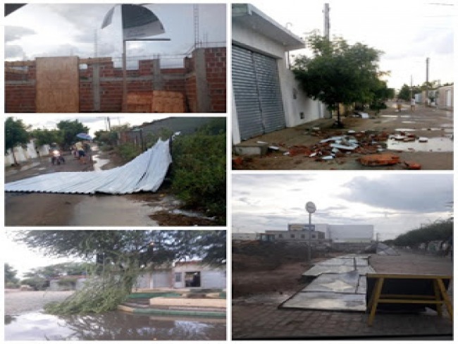 Chuva rpida, acompanhada de ventos fortes causa estragos em Quixabeira