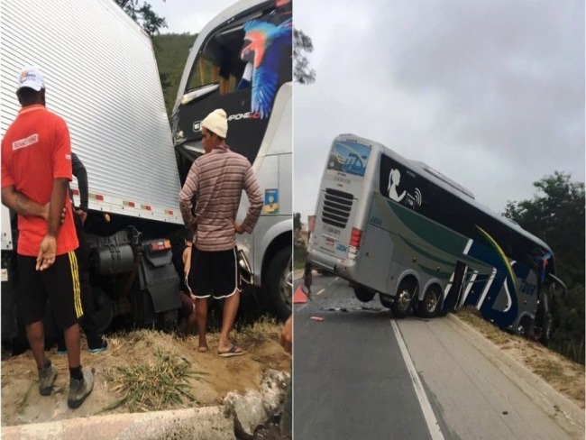nibus que levava time sub-15 do Bahia bate com carreta na BR-251; motoristas morrem