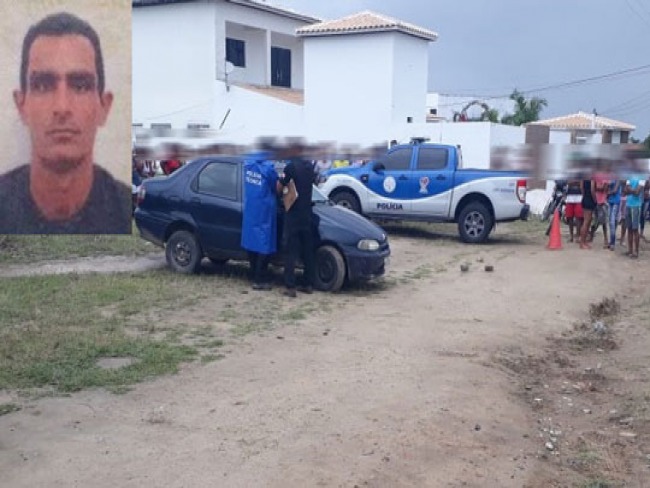 Homem  morto a tiros dentro de carro quando chegava em casa em So Domingos 