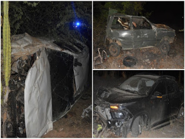 Jaguarari: Acidente envolvendo trs carros deixa cinco feridos na BR 407