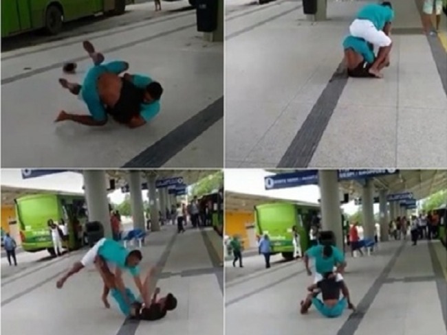 Briga por conta de espirro em terminal rodovirio, veja vdeo