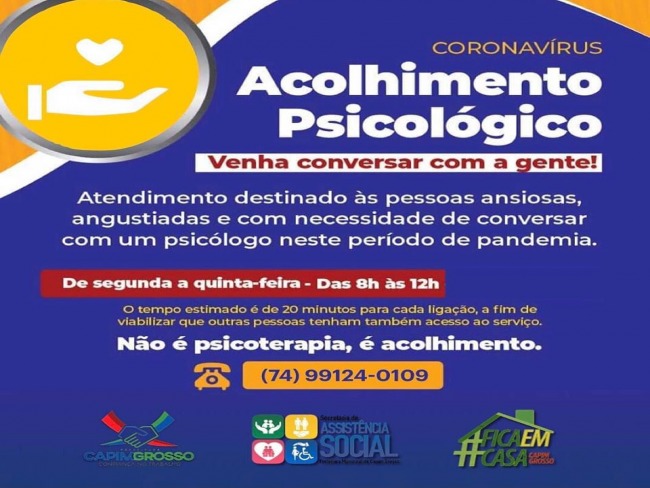 A Prefeitura de Capim Grosso, atrav?s da Assist?ncia Social, busca meios de continuar os trabalhos junto ?s pessoas que mais precisam.