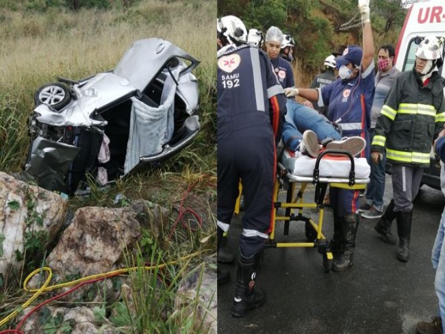 Casal de noivos sofre grave acidente em Itamb; dentista e professora ficaram presas s ferragens