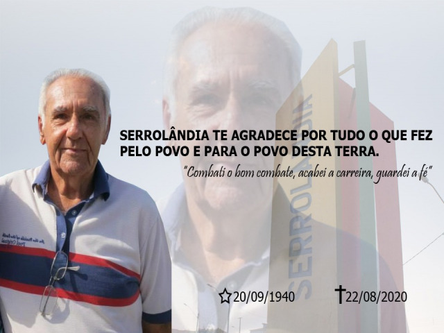 Serrrolndia: Morre aos 79 anos Antonio Pereira Neto conhecido como Tozinho Pereira