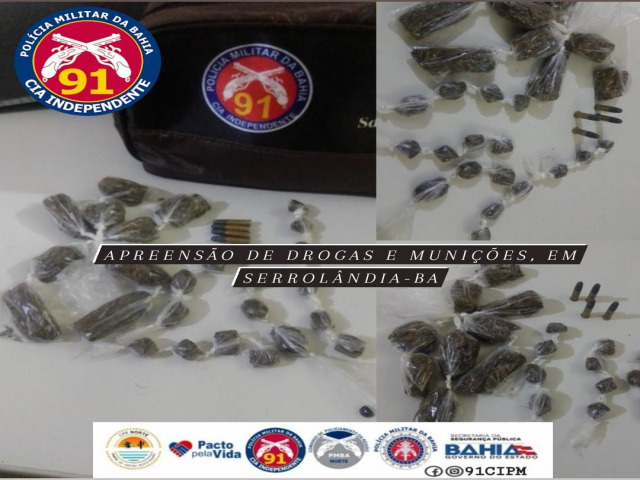 Serrolndia: 91 CIPM Apreende drogas e munies