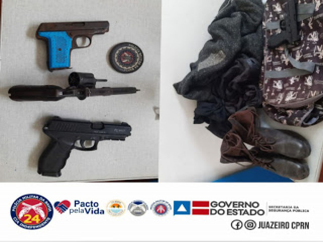 24 CIPM prende indivduos por associao ao trfico de drogas e porte ilegal de arma de fogo em Tapiramut