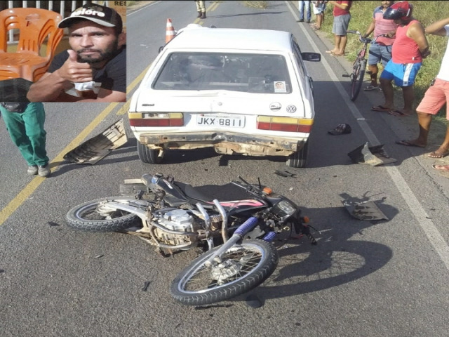 Itiba: Homem morre aps colidir moto com carro na BA 381