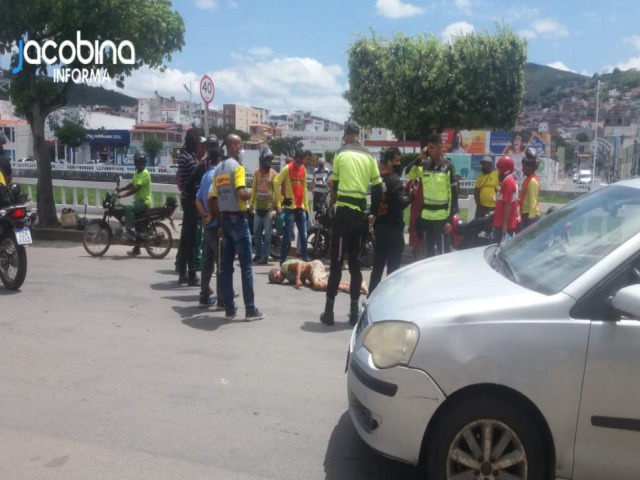 Jacobina: Idoso  atropelado na avenida Orlando Oliveira Pires e motociclista foge do local