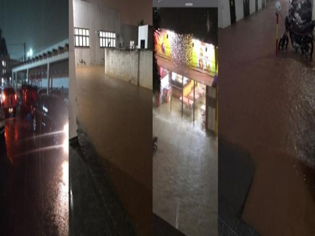 Chuva forte alaga ruas, invade casas e pontos comerciais em Irec, veja vdeos