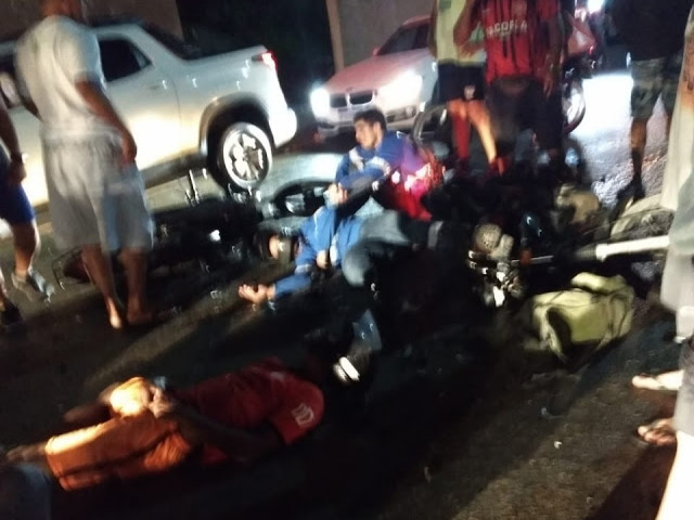 Coliso entre motos deixa quatro feridos no Bairro da Caeira em Jacobina