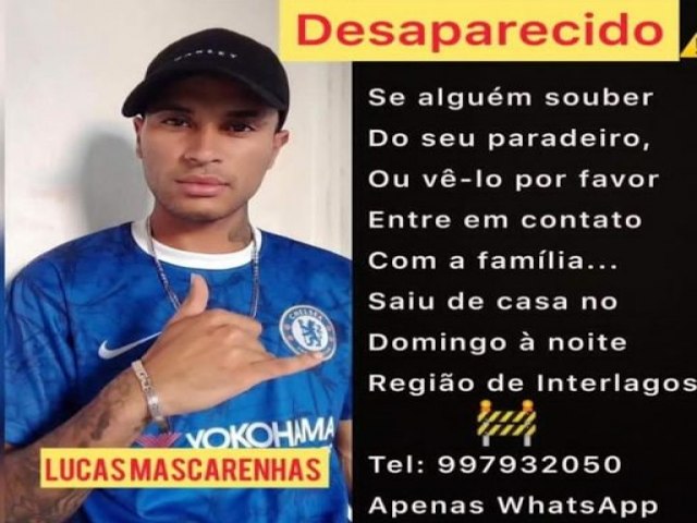 Mundo Novo-BA: Jovem filho de moradora do povoado do Umbuzeiro, est desaparecido em So Paulo.
