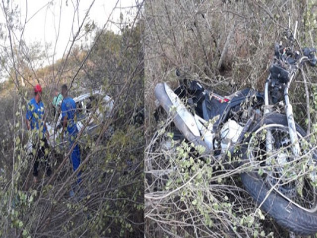 Coliso entre carro e moto deixa jovem morto na BA-120, em Valente