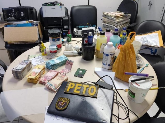 PM desmonta laboratrio de dinheiro falso e prende suspeito em So Gonalo dos Campos