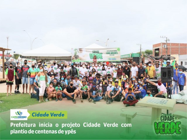 Prefeitura de Capim Grosso inicia o projeto Cidade Verde com plantio de centenas de ips 