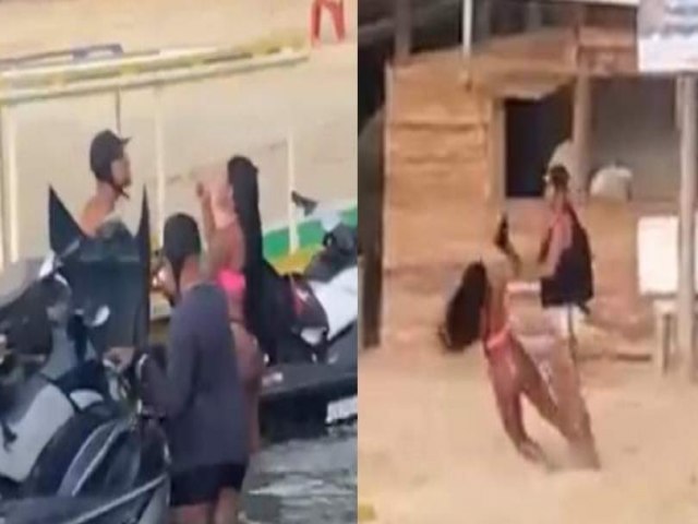 Novo vdeo mostra casal discutindo momentos antes de homem espancar mulher em praia de Candeias; assista