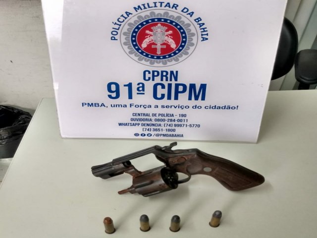 PMBA realizam apreensão de arma de fogo em Capim Grosso
