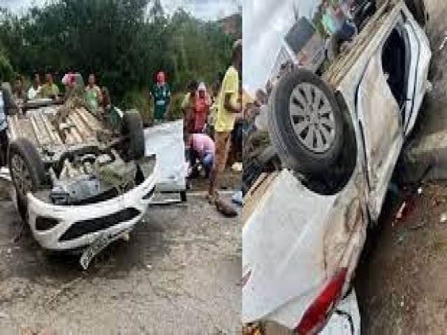 Carro que seguia para Retirolndia capota na BR 116 em Santa Brbara e deixa cinco feridos