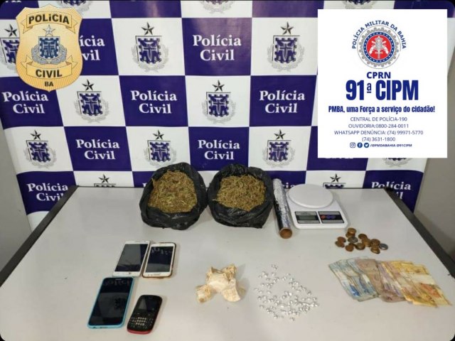 POLICIAS DA 91 CIPM E POLICIAIS DA CIVIL PRENDEM EM FLAGRANTE INDIVDUO POR TRFICO DE DROGAS E ASSOCIAO PARA O TRFICO 