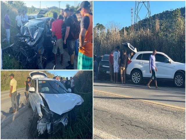 Locutor de Ubat e famlia ficam feridos em acidente na BR-330, em Ipia