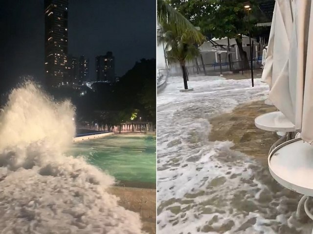 Mau tempo provoca ondas de 2,5m e suspende travessias Salvador-Mar Grande, veja vdeo