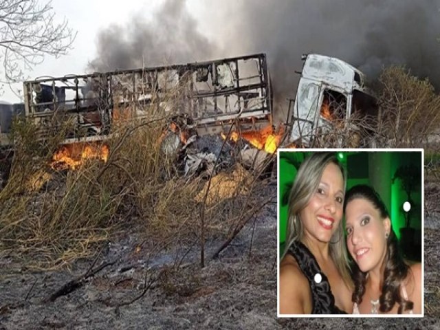 Me e filha morrem carbonizadas na BR-376 aps carro bater contra carreta e veculos incendiarem