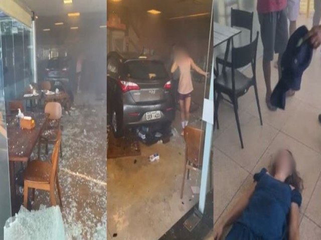 Carro invade padaria em Aracaju e ao menos três pessoas ficam feridas, veja vídeo