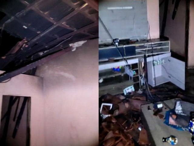 Homem pe fogo na prpria casa em Santaluz; imvel ficou parcialmente destrudo