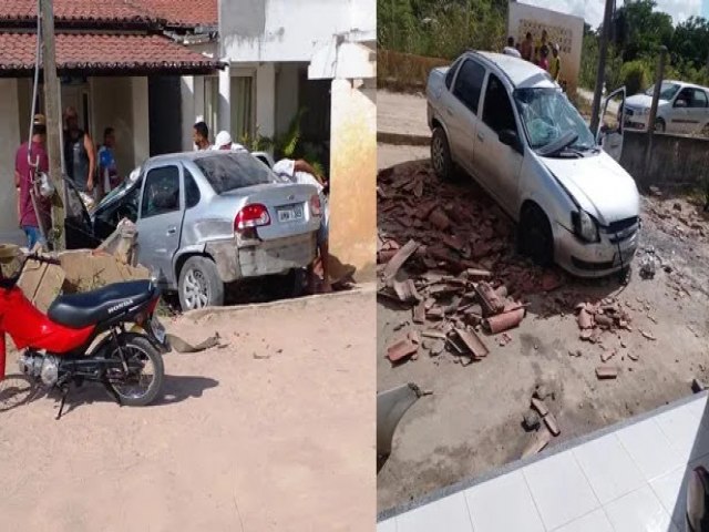 Carro desgovernado invade murada de casa, mas motorista no  encontrado na Bahia