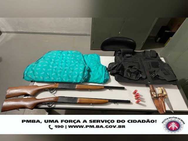 POLCIA MILITAR DA BAHIA REALIZA APREENSES DE ARMAS DE FOGO NO MUNICPIO DE VRZEA DA ROA