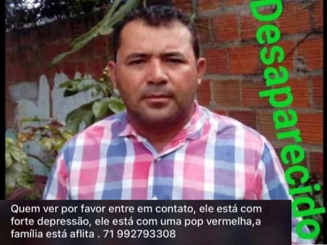 São José do Jacuípe: Homem com surto psicótico desaparece
