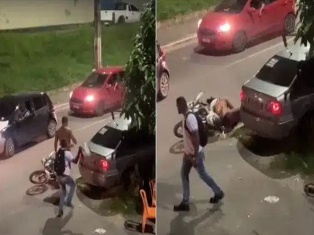 Briga de trnsito: motorista agredido em Camaari pelas costas; veja vdeo